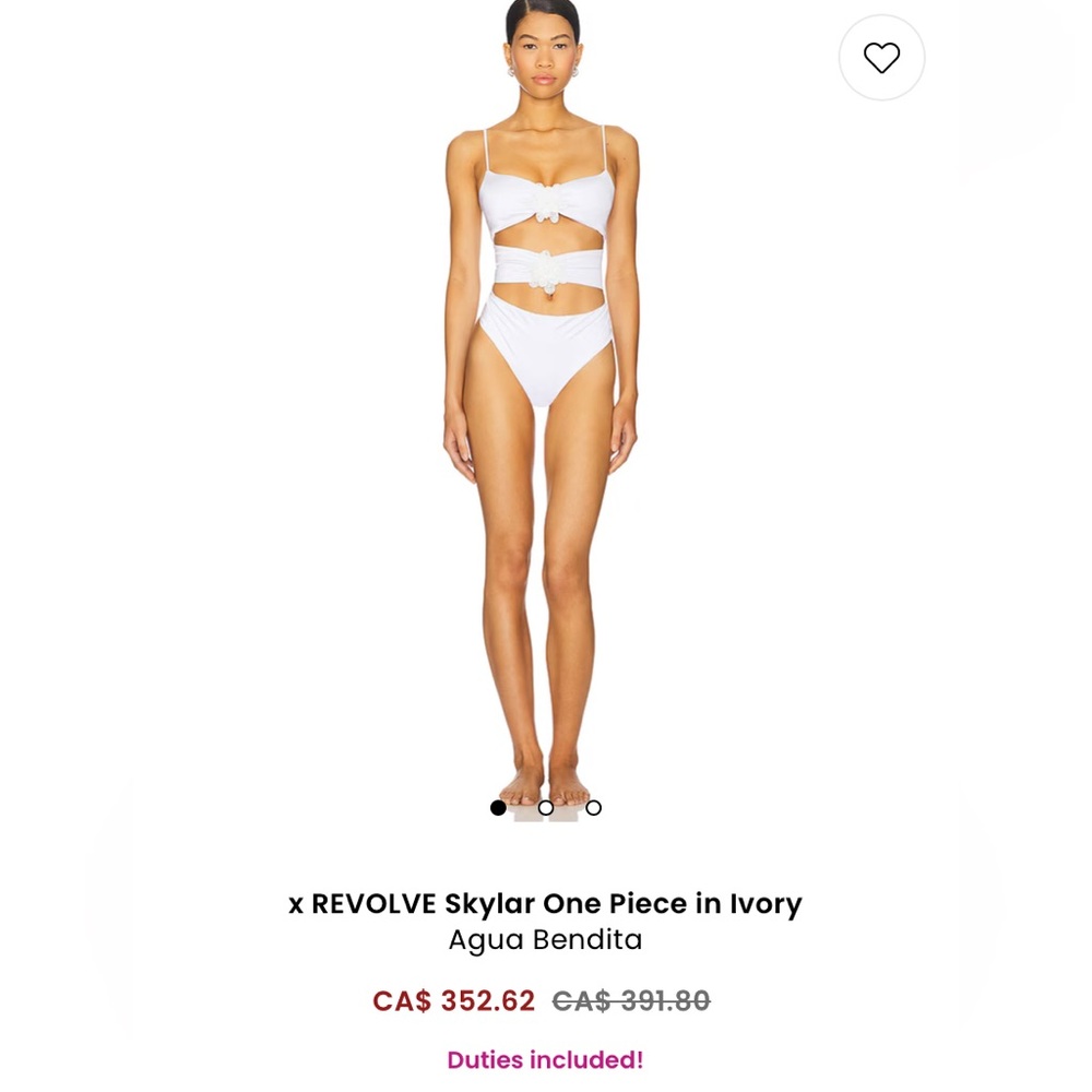 Agua Bendita x REVOLVE white one piece swimsuit
